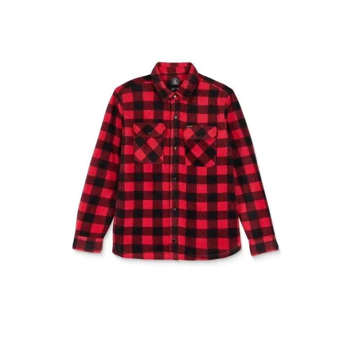 Volcom Bowered Fleece Shirt Lifeguard Red