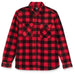 Volcom red and black check fleece shirt with long sleeves and chest pockets