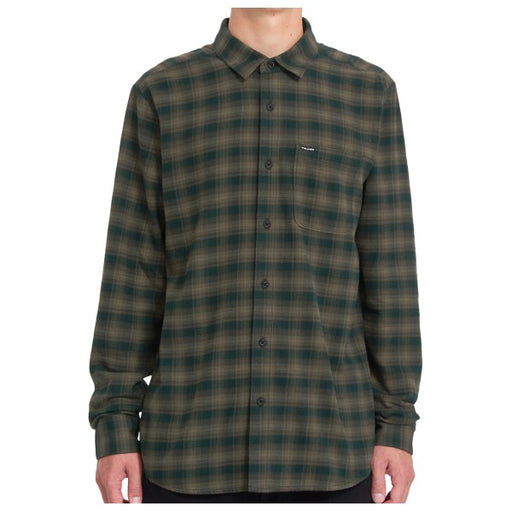 Volcom Caden plaid long-sleeve shirt in Wintermoss
