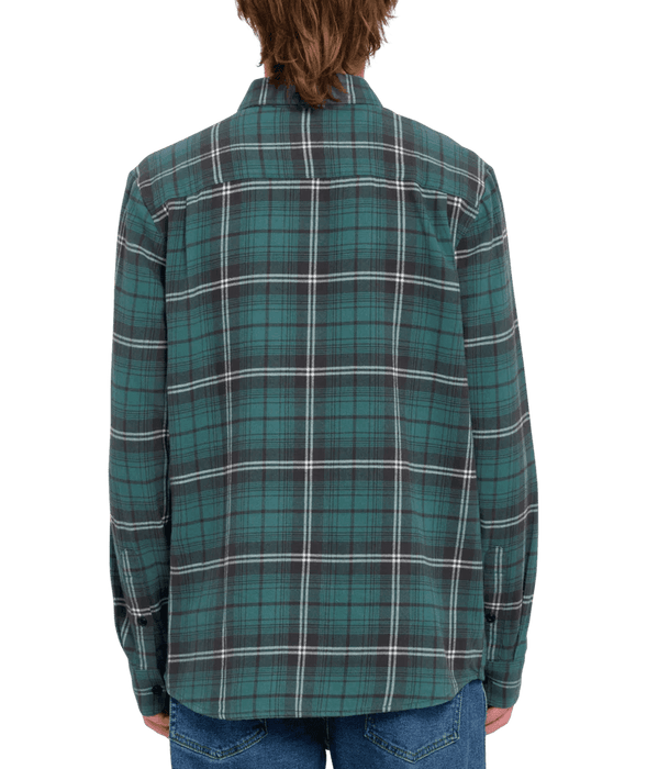 Volcom Caden Plaid Shirt Sea Green - Boardworx