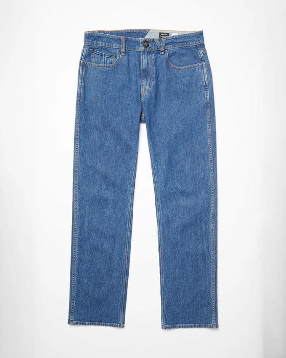 Volcom Modown blue denim jeans, classic five-pocket surf clothing style