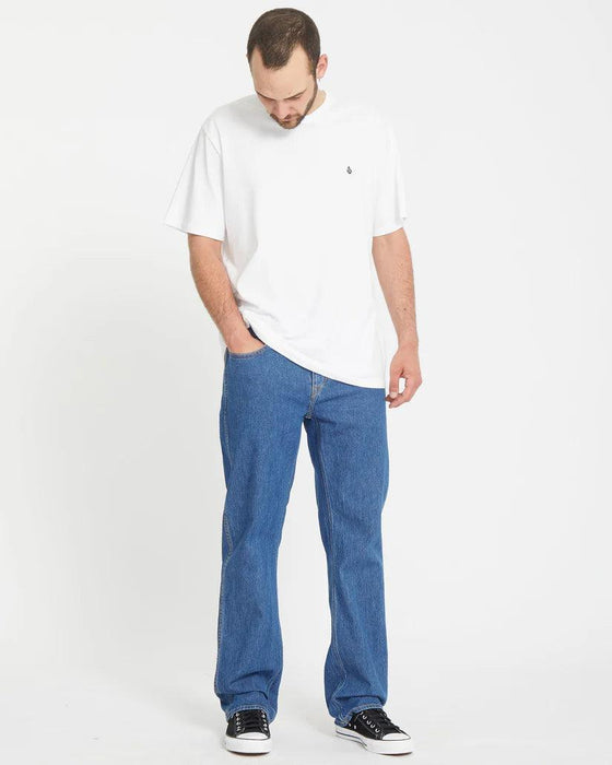 Volcom Modown jeans bold blue, straight fit denim surf clothing for men