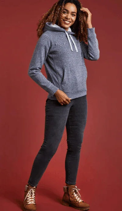 Weird Fish Bodhi Recycled Organic Snow Marl Hoodie Navy - Boardworx