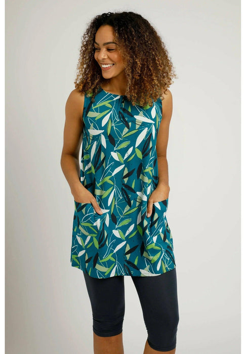 Weird Fish Juhi Lenzing EcoVero™ Viscose Tunic Deep Sea Blue - Boardworx