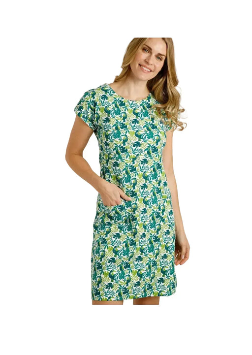 Weird Fish Tallahassee Organic Jersey Dress Kiwi
