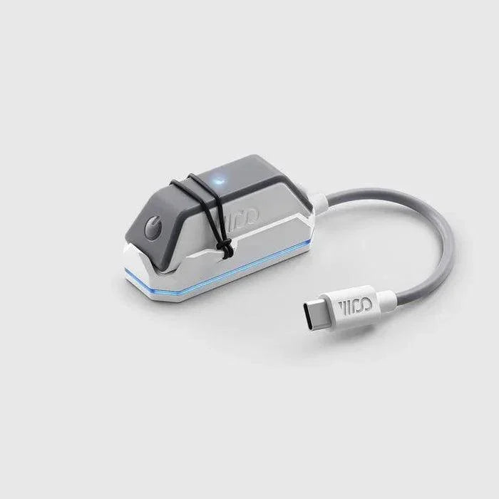 WOO kiteboard sensor package 4.0 with grey USB-C charging cable on white background