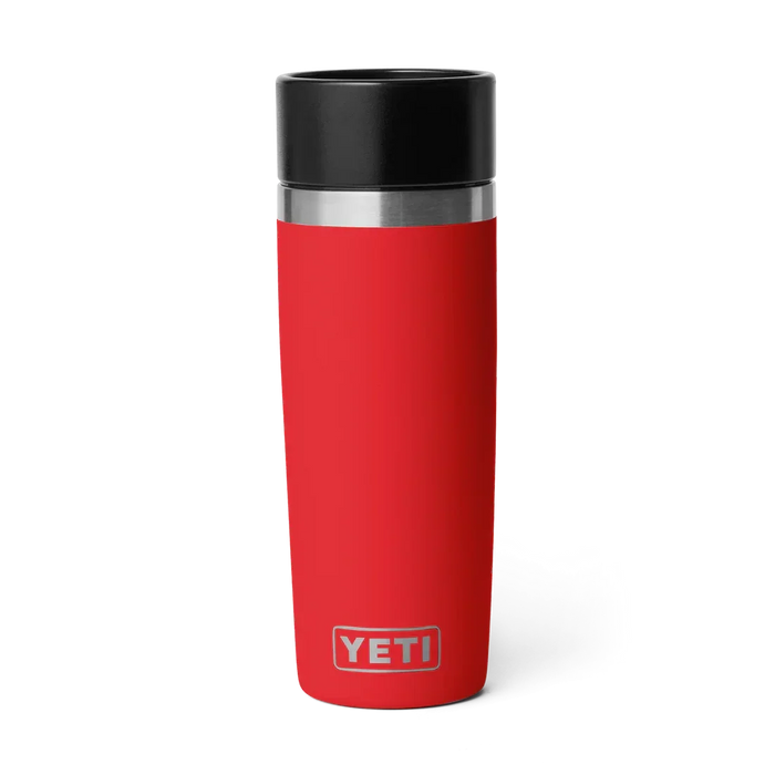 YETI Rambler 16oz red travel bottle with black lid for drinks and outdoor use