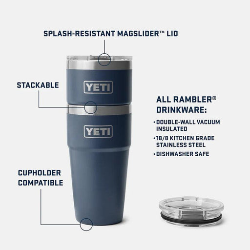 Yeti Rambler 20 oz Stackable Cup Navy - Boardworx