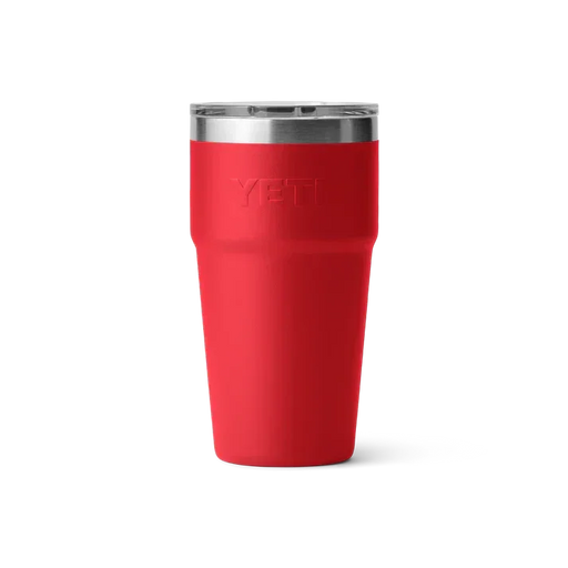 YETI Rambler 20 oz stackable cup in rescue red with stainless steel lid