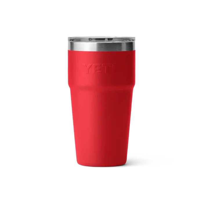 YETI Rambler 20 oz stackable cup in rescue red with stainless steel lid