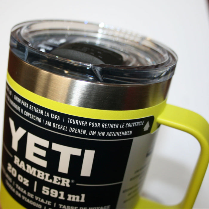 Yeti Rambler 20oz Travel Mug Firefly Yellow Ltd - Boardworx