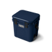 YETI Roadie 24 hard cooler in navy blue with black latches and side handle